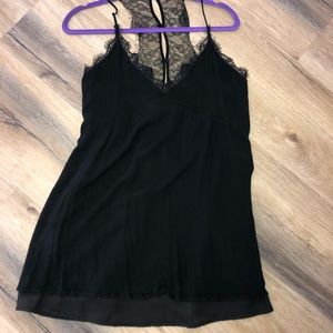 Chiffon lace spaghetti strap babydoll dress